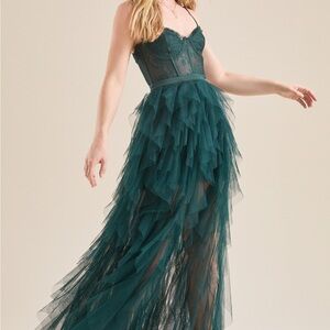 Altar'd State Forest Green Fairycore Lace Tulle Formal Dress size Small